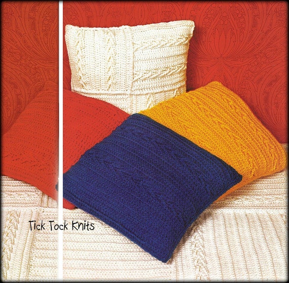 No 815 Aran Crochet Bedspread Pillows Pattern Pdf 1970 S Etsy