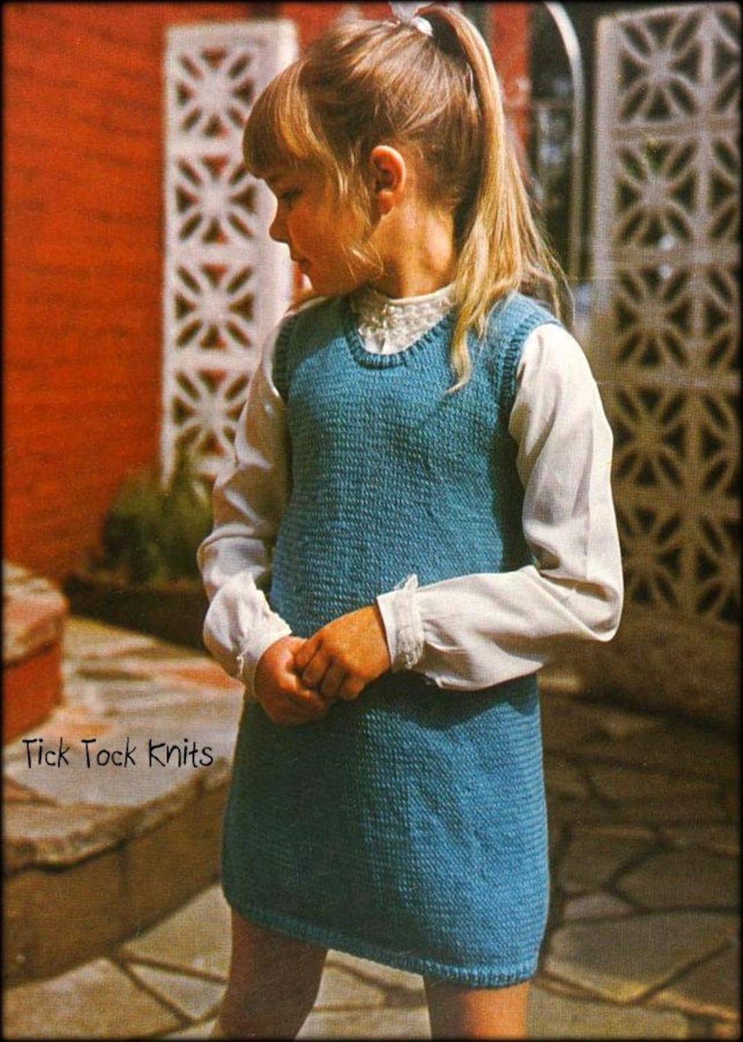 No.1344 Sweater Vest Dress for Girls Knitting Pattern PDF - Vintage 1960's  Children Kids, Teenage Sleeveless Fall Winter Dress 6 - 14 Years - Etsy
