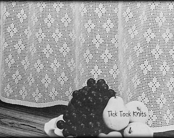 Nr.770 Filethäkeln Vorhang Muster PDF - Blumenmuster Vorhang - Vintage Häkeln 1970&#39;s Retro Küche Baby Kinderzimmer Kindezimmer