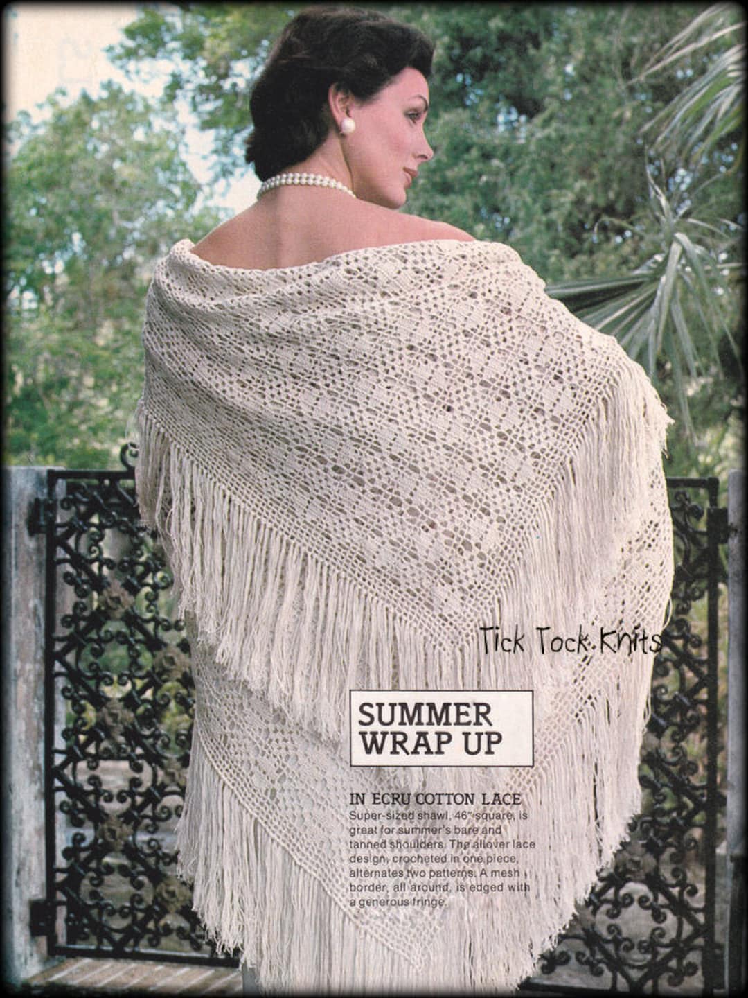 No.586 Shawl Crochet Pattern PDF Vintage - Women's Square Lace Shawl ...