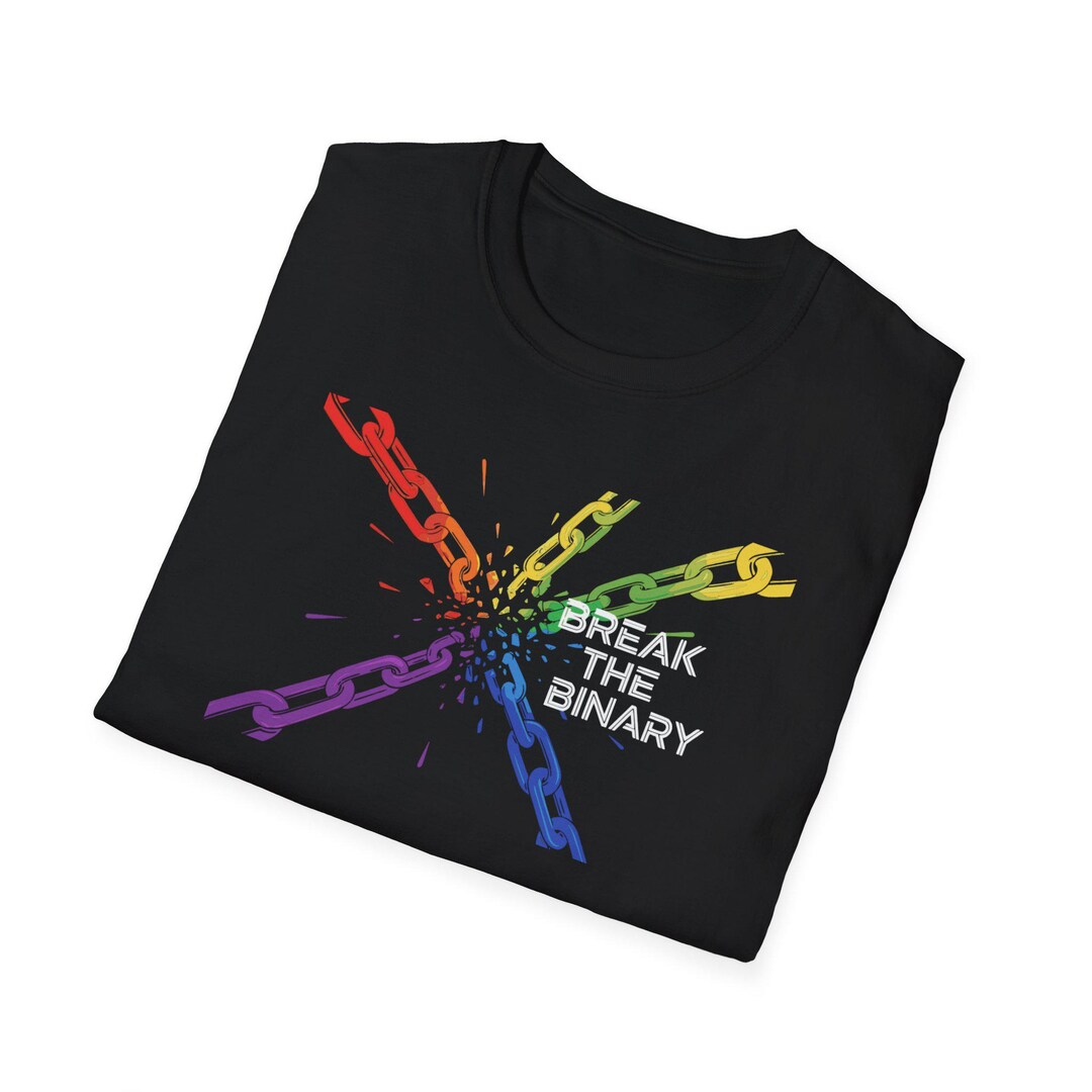 Break the Binary Nonbinary Pride Unisex Shirt, LGBTQ Genderqueer ...