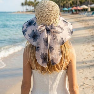 Personalisierter Stroh Sonnenhut, Strandhut mit breiter Krempe, UV-Schutz Urlaubszubehör