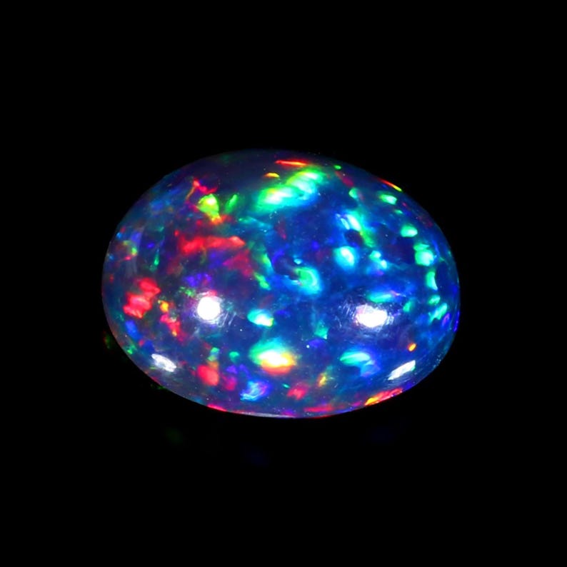 Cabochon di opale nero naturale di grado AAAAA + opale nero Welo Fire ...