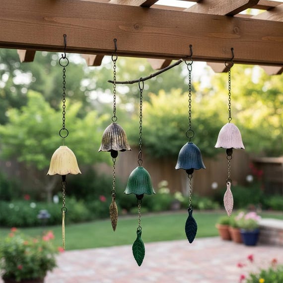 Wind Chime Metal Bell Small, Colorful Japanese Wind Chime, Outdoor Garden Hanging Decor, Leaf Wind Bell, Patio Porch Relaxing Gift