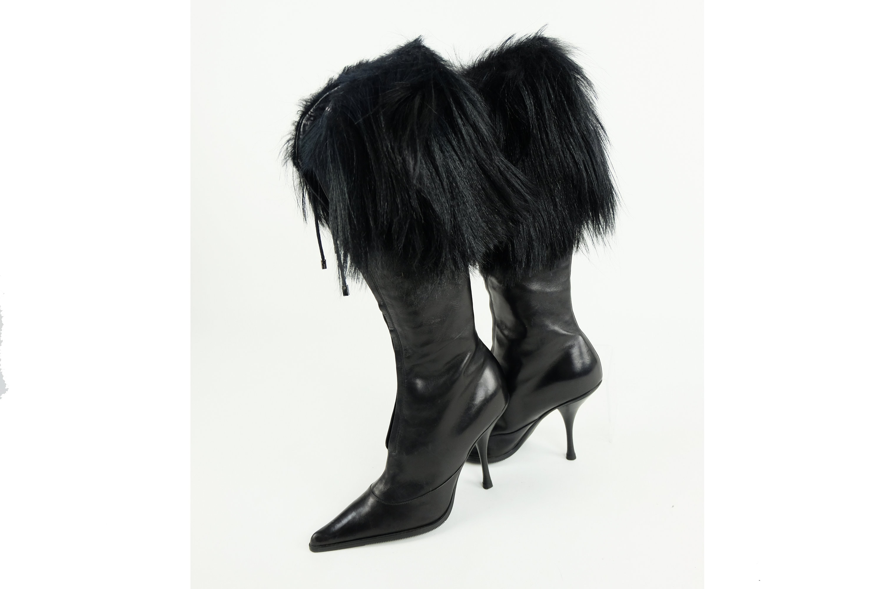 CHRISTIAN DIOR by John Galliano Monkey Fur Trim Boots