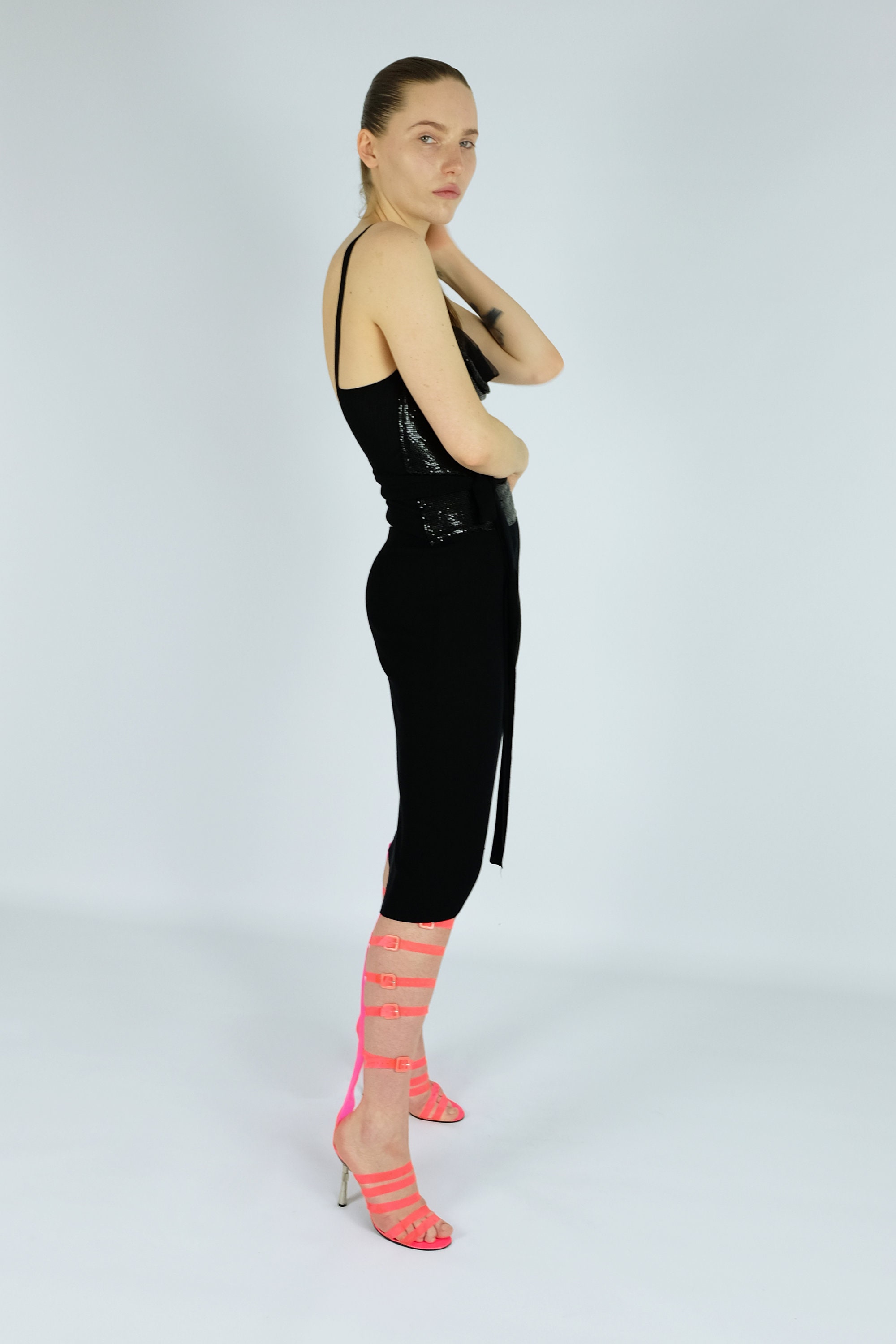 JEAN PAUL GAULTIER Knit & Chain Mail Dress