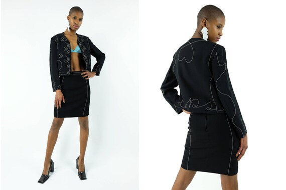 MOSCHINO Fun Figural Stitch Ensemble Suit