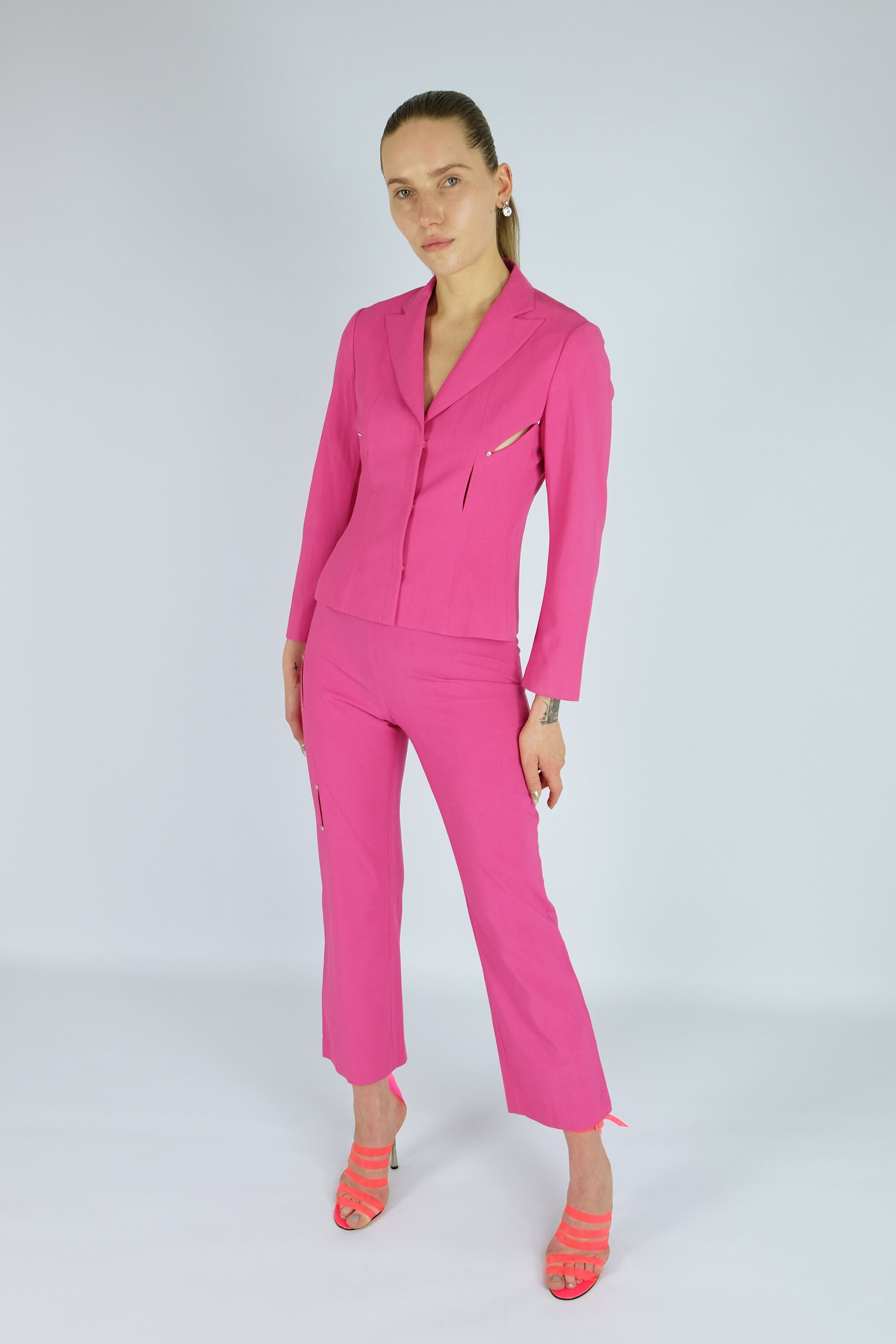 Reserved VERSACE JEANS COUTURE Hot Pink Tailored Suit Trousers