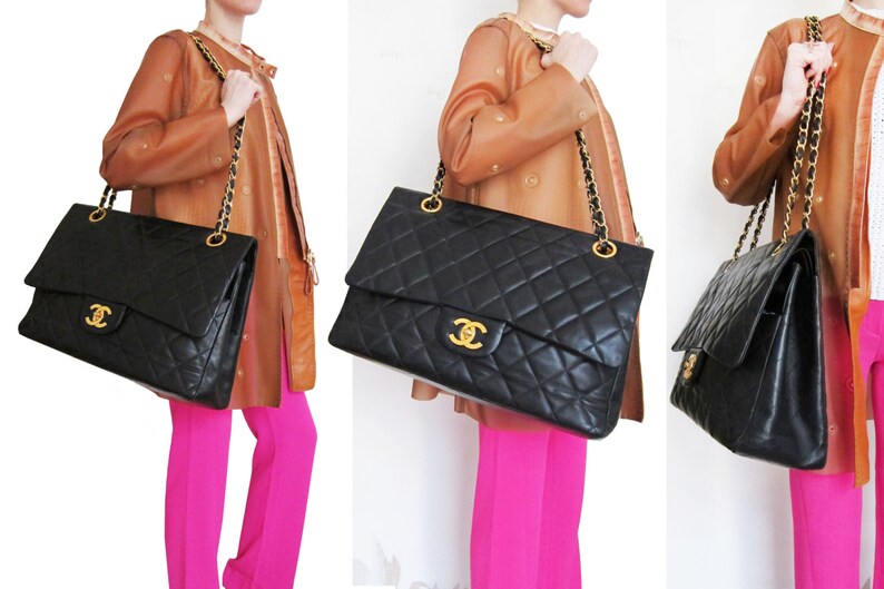 Reserved CHANEL XXL Maxi/Giant Lambskin Jumbo Vintage Bag Etsy