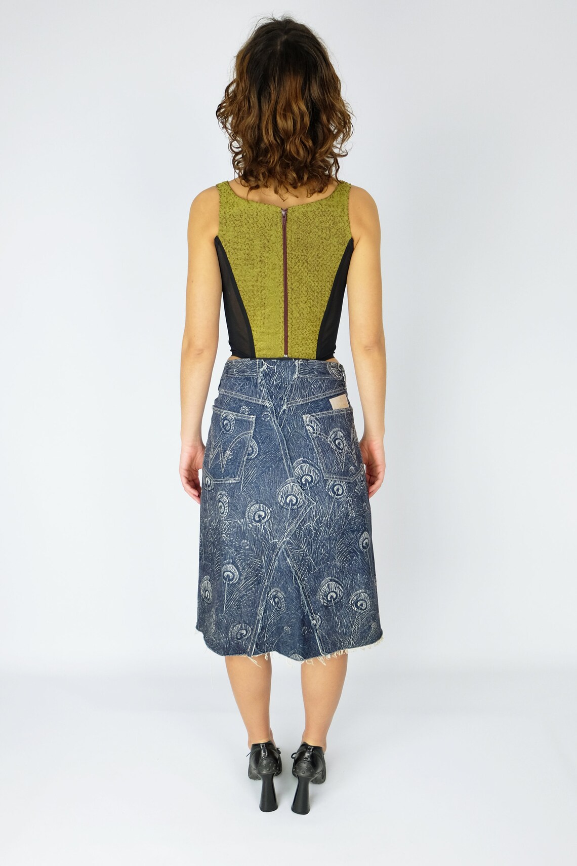 VIVIENNE WESTWOOD FW 1994 Peacock Print Denim Skirt | Etsy