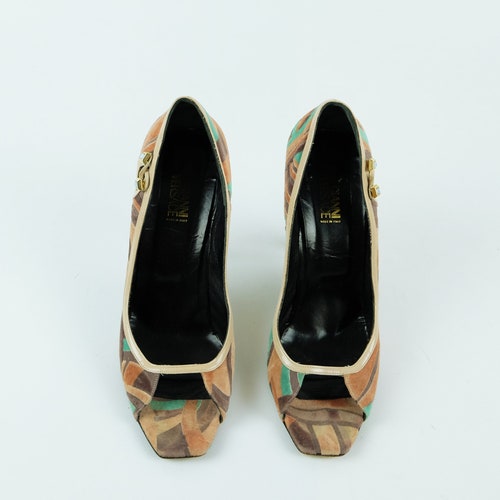 GIANNI VERSACE Multi-Coloured Velvet Velvet shops Pumps
