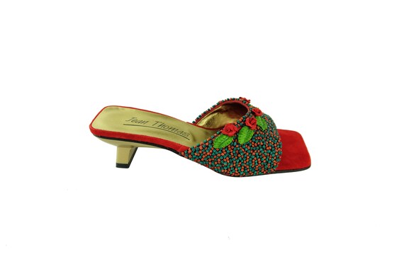 JEAN THOMAS Beaded Mules