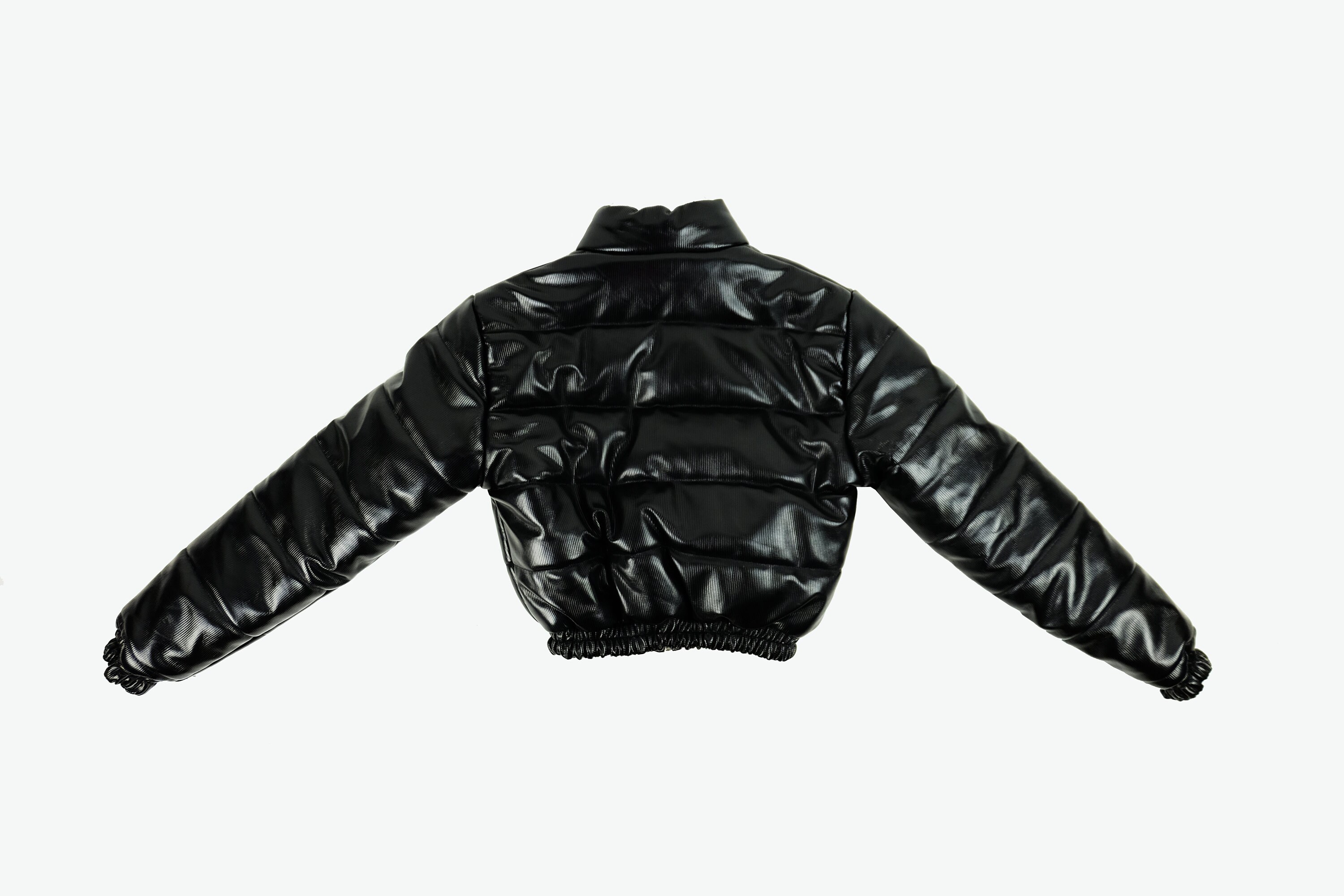 GIANNI VERSACE Black Vinyl Down Jacket