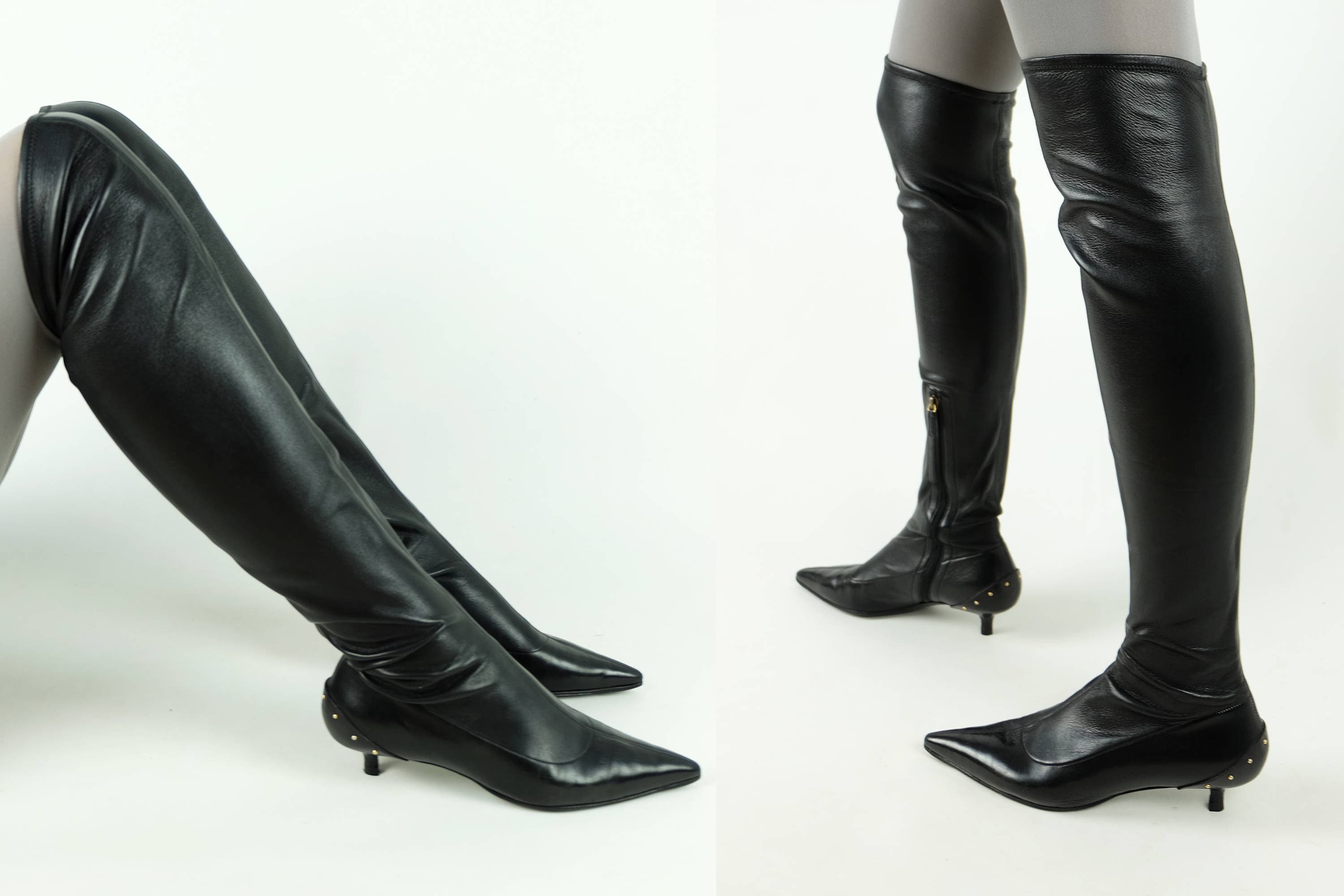 GUCCI Thigh High Boots /NAPPA Stretch Leather/ Over the Knee  display picture 1