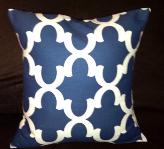 Items similar to SET OF TWO Blue and White Print Pillow Covers on Etsy