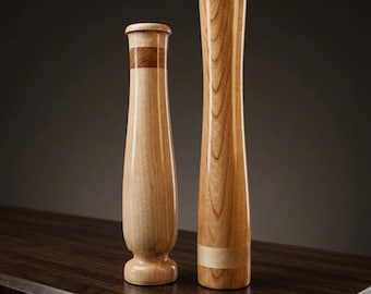 Hand Crafted "His and Her" wood vase set