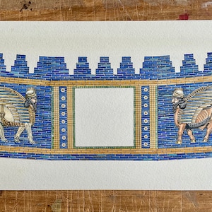 Het originele bordspelkunstwerk van Tigris en Eufraat voor het spelersscherm, gepubliceerd door Mayfair Games in 1999.