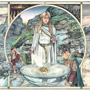 Tolkien print - The Mirror of Galadriel - unique gift for any Tolkien fan