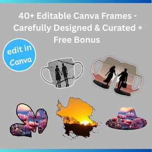 Bleach Effect Canva Frames Bundle | Grunge Photo Collage Templates (Digital Download)