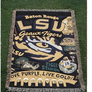 LSU Tigers Woven Blanket | Baton Rouge College Football Throw