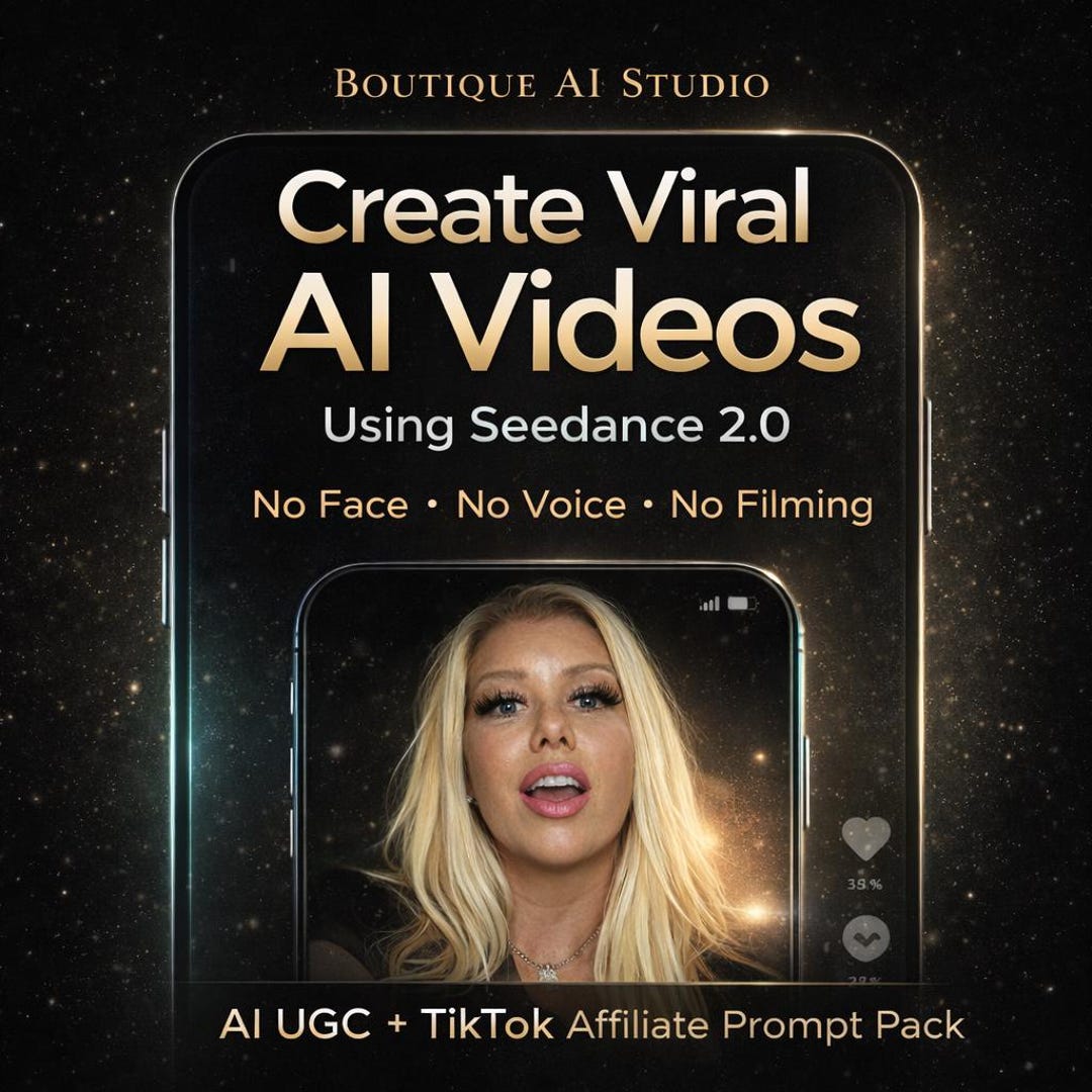Face Less Video Operator Prompt Seedance 2.0 AI Prompt Pack, Realistic Tiktok UGC and Affiliate Videos ...