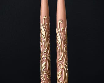 Silicone Taper Candle Mold Set – Elegant Wave Design | Decorative Vintage Mold | USA Made