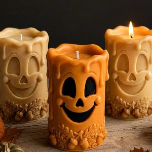 Ghost Silicone Pillar Candle Mold | Halloween Fall Candle Making