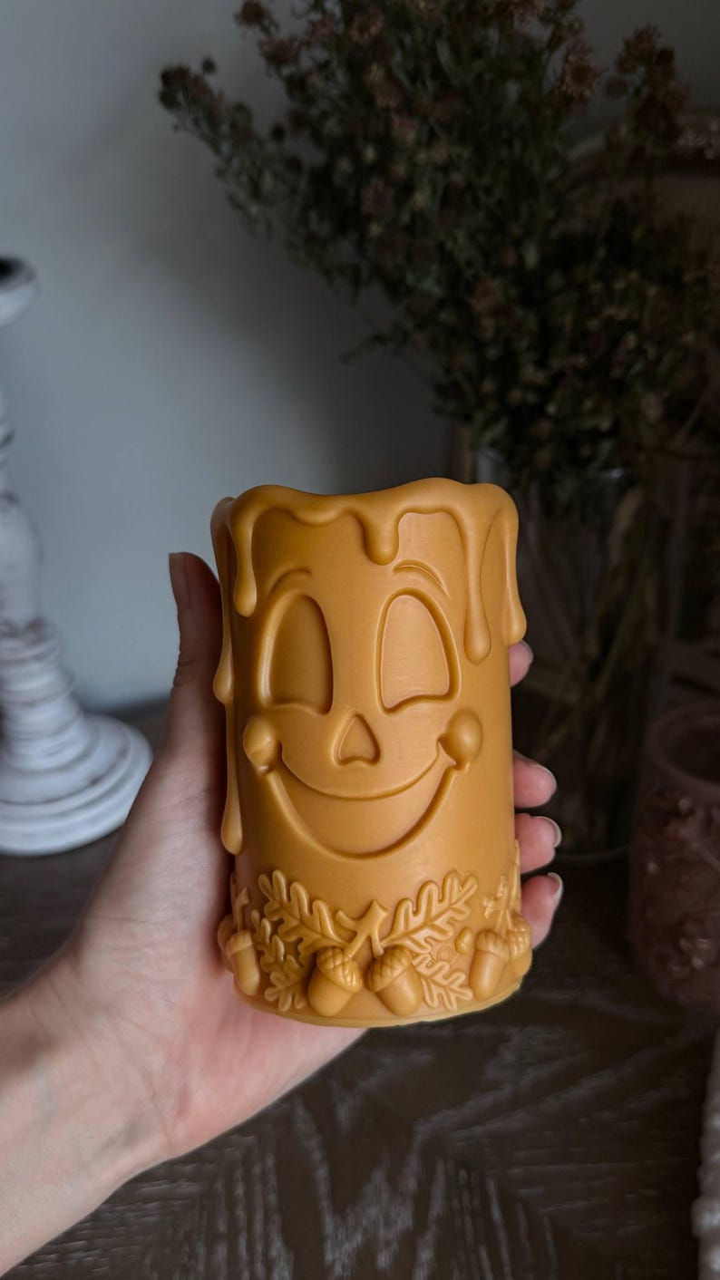 Molde de silicona para velas cilíndricas con forma de fantasma / Elaboración de velas de Halloween y otoño imagen 5