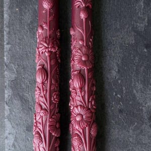 silicone wildflower candle mold floral taper mold set USA made candle making supply botanical meadow