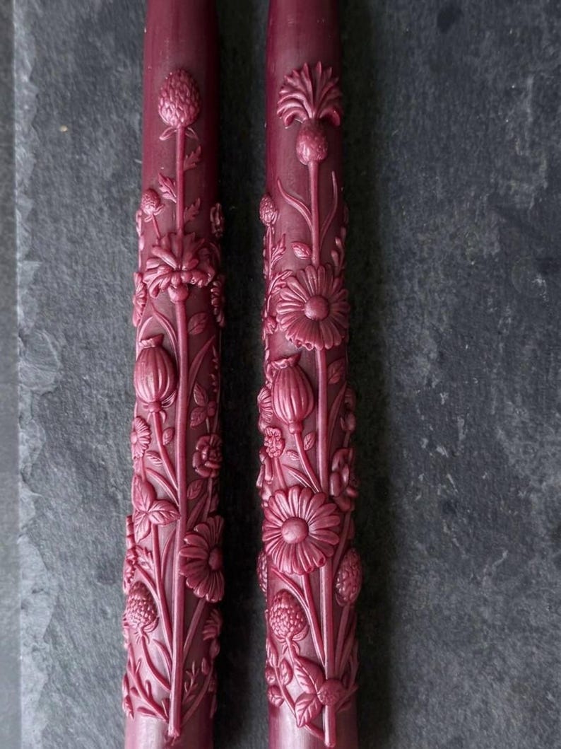 silicone wildflower candle mold floral taper mold set USA made candle making supply botanical meadow