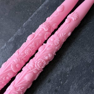 silicone wildflower candle mold floral taper mold set USA made candle making supply botanical meadow