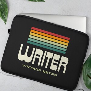 Writer Laptop Sleeve | Vintage Retro Stripe Screenwriter Case
