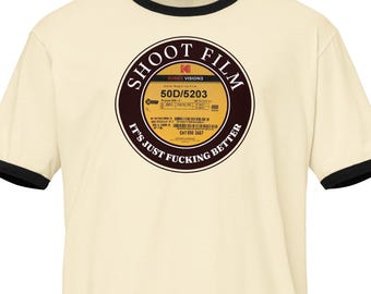 Ringer Tee, Shoot Film It's Just Better, Cinematographer Camera Shirt