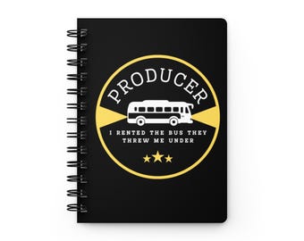 PRODUCER Vintage Retro Spiral Journal, I Rented the Bus, Film Producer Gift, Filmmaker Notebook