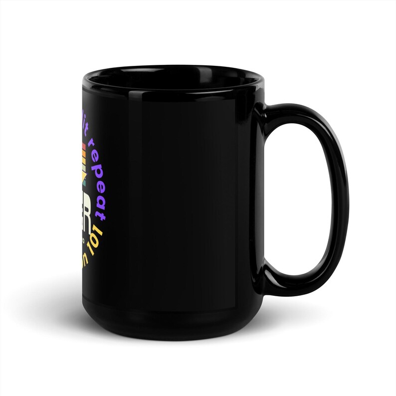 WRITER Vintage Retro Black Glossy Mug | Writer Gift | Filmmaker Coffee Mug | Vintage Retro Stripe | Film Industry | Production 101