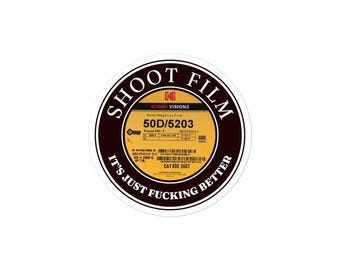 Shoot Film Sticker, Vision3 50D/5203, Cinematographer Decal, Filmmaker Gift