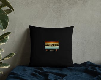 Producer Vintage Retro Throw Pillow | Film Producer Home Decor | Movie Crew Gift | Production 101