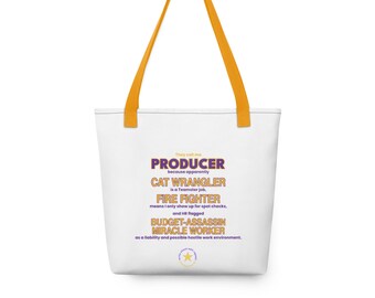Producer Tote Bag | Film Industry Cat Wrangler Fire Fighter Miracle Worker Gift