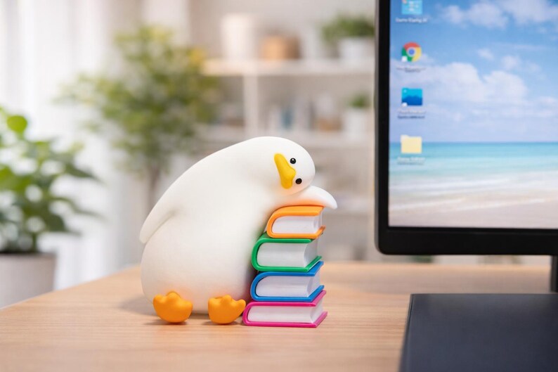 3D Printed Duck Monitor Topper – Kawaii Desk Decor, Computer Screen ...