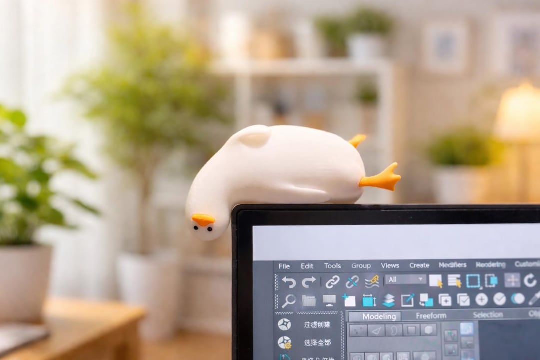 3D Printed Duck Monitor Topper – Kawaii Desk Decor, Computer Screen ...