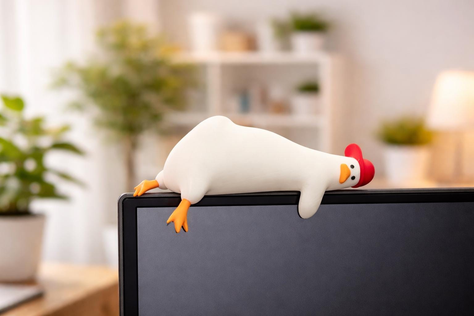 3D Printed Duck Monitor Topper – Kawaii Desk Decor, Computer Screen ...