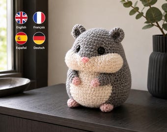 Realistische Hamster Häkelanleitung, Amigurumi Anleitung, Tier PDF (English, Français, Español, Deutsch)