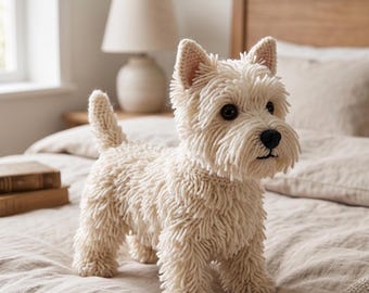 Realistische Westie Häkelanleitung – Westhighland White Terrier Amigurumi Hund PDF Anleitung