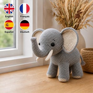 Elephant Amigurumi Crochet Pattern, Baby Plush Toy Tutorial (Digital Download PDF)
