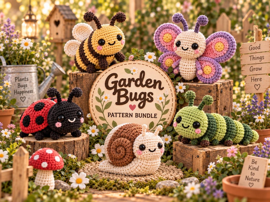 Crochet Insect Pattern Garden Bugs Crochet Pattern Bundle PDF, Amigurumi Insects, 5 Languages ...