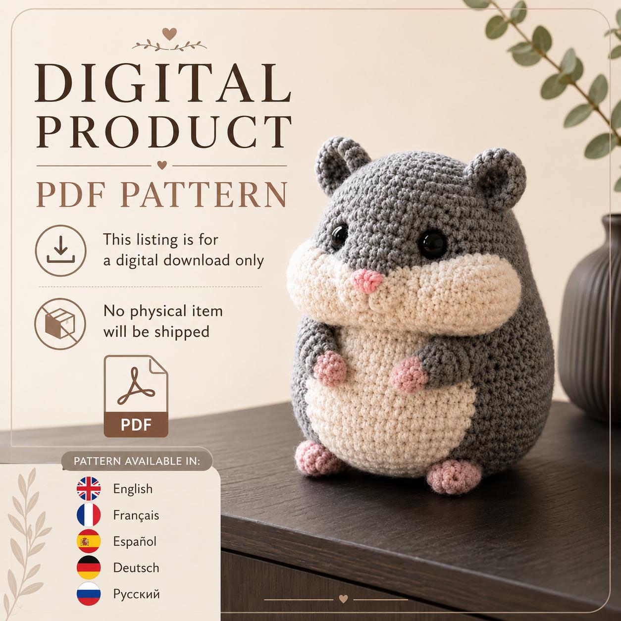 24 Hamster Crochet Patterns for Adorable Gifts, Desk Decor, and Tiny Plushie Fun 18 Realistic Crochet Hamster