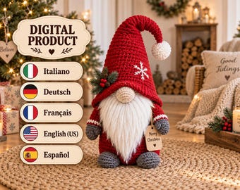 Crochet Gnome Pattern PDF | Woodland Christmas Amigurumi Doll 5 Languages (Instant Download)