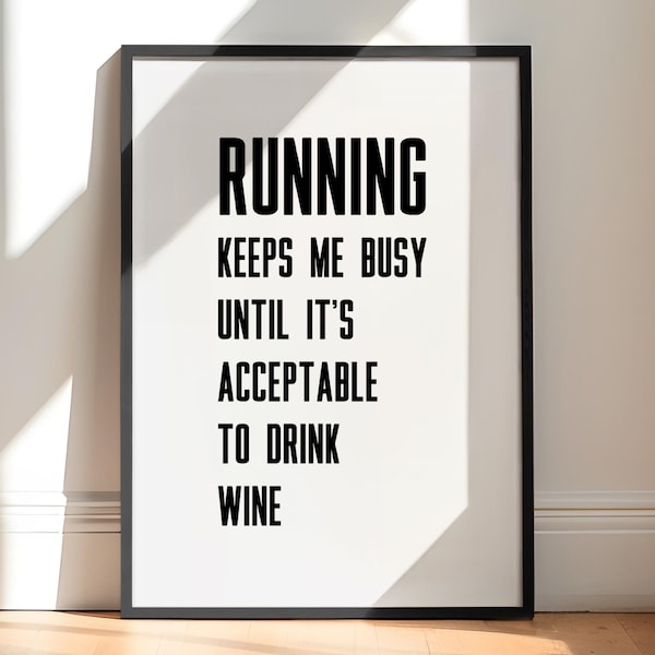Imagen de running / Frase divertida sobre correr / Regalo para corredora / Frase sobre vino y ginebra para correr / Correr me mantiene ocupada / Regalo para atleta
