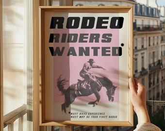Rodeo Poster | Not My First Rodeo Print | Vintage Cowboy Horse Rider Wall Art | Western Decor | Southern Ranch Style | Gift for Friend