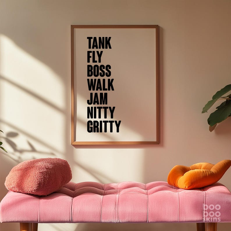Tank Fly Boss Walk Print | 90s Music Lyrics Poster | Office Kitchen Decor | Trending Gallery Wall Art | Gift for DJ Dad | Jam Hot | Hip Hop image 5
